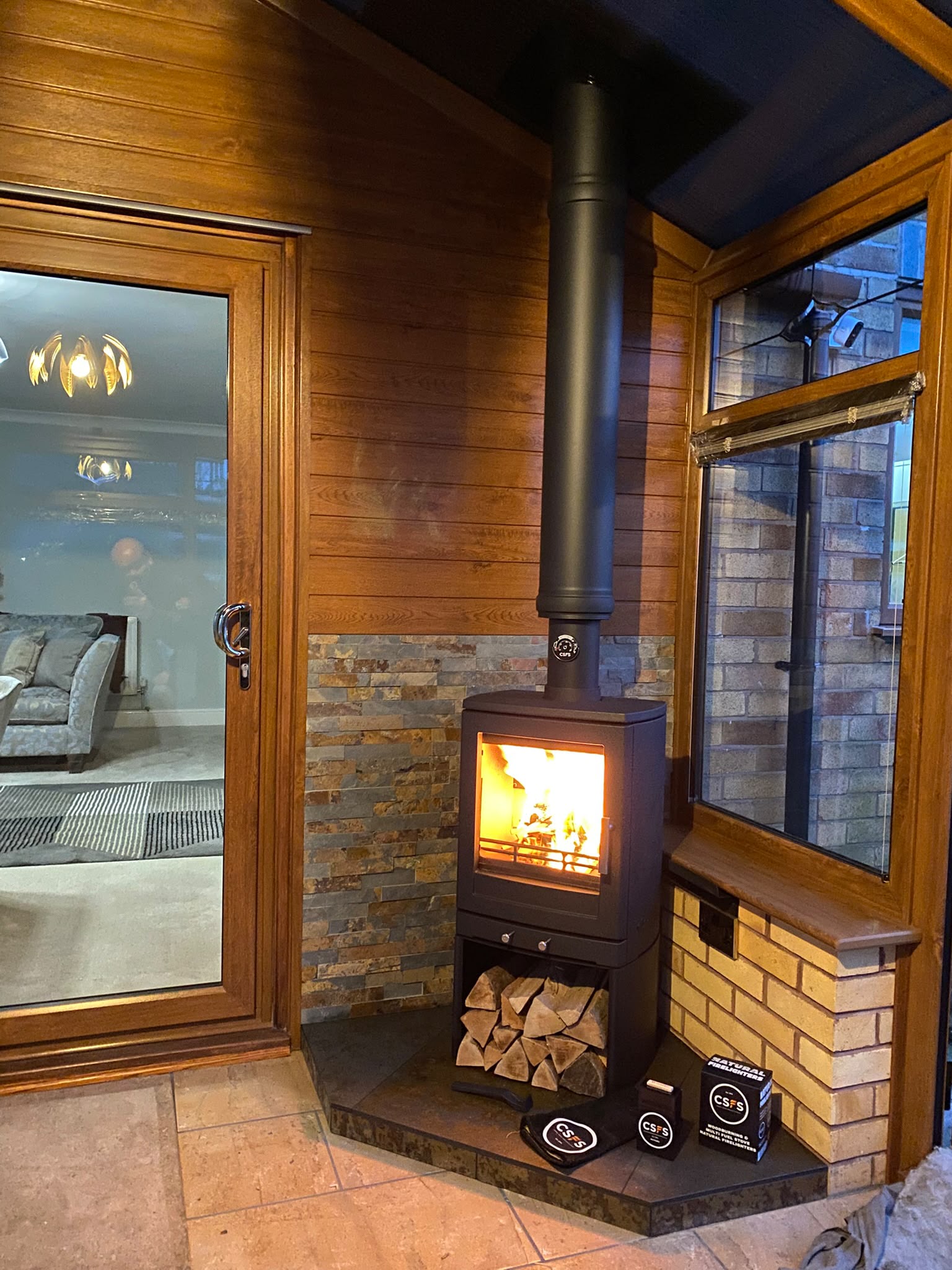 Multi-fuel stove installation in Stone Staffordshire by CSFS